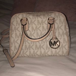 White Monogram Michael Kors Shoulder and Carry bag